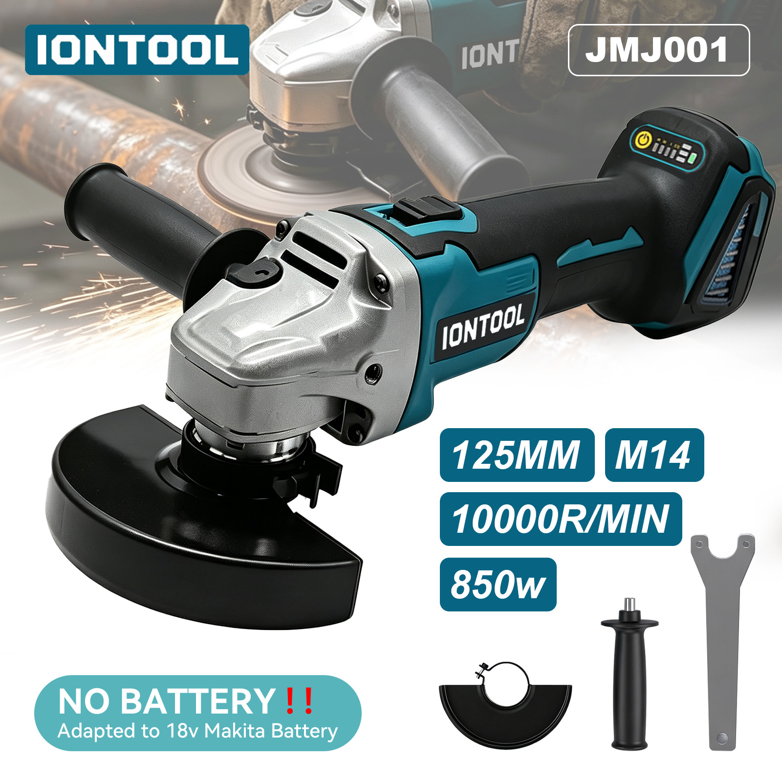 Tools For Fabrication Workshop - IONTOOL Cordless Angle Grinder 850W 125mm